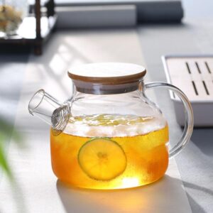 Alternative view of Ấm trà thủy tinh chịu nhiệt nắp gỗ 1800ml