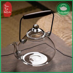 Ấm đun trà thủy tinh chịu nhiệt 1000ml [ MẪU LÊ HÌNH ]