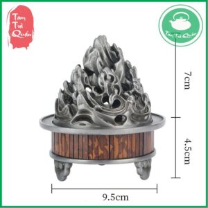 Lư đốt trầm hương bằng thiếc đúc vành trúc tím dáng núi non - Ảnh 8