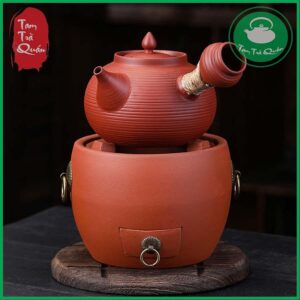 Alternative view of Ấm đun trà, đun nước pha trà gốm đỏ Triều Châu có cán cầm 580ml