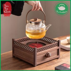 Bếp đun hồng ngoại thân gỗ có thành cao [ MẪU THÀNH CAO ]