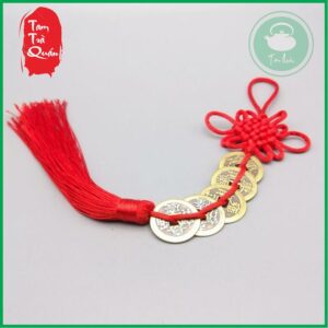 Chuỗi đồng xu ngũ đế , chuỗi tiền xu may mắn (Chuỗi 5 đồng xu) - Ảnh 3