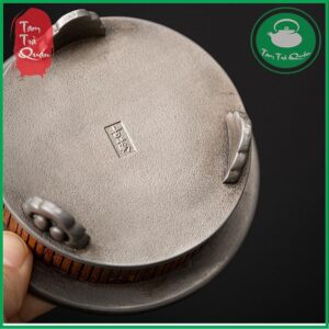 Lư đốt trầm hương bằng thiếc đúc vành trúc tím dáng núi non - Ảnh 7