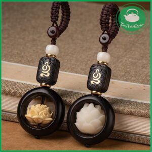 Móc chìa khóa nhẫn gỗ mun - Ảnh 3