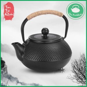 Ấm đun nước gang tetsubin chấm bi đen 800ml
