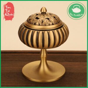 Lư xông trầm bằng đồng nguyên chất dáng bí ngô