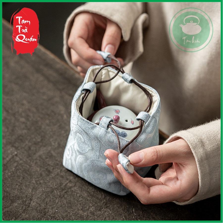 Tủi vải lụa đựng và bảo quản ấm trà, chén trà