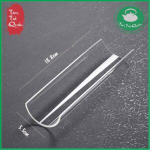 Máng trà thủy tinh trong suốt chịu nhiệt Borosilicate kèm cây gạt trà thiếc - Ảnh 5