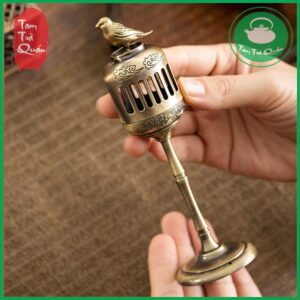 Lư đồng xông trầm chân cao chim sẻ [MẪU CHIM SẺ] - Ảnh 3