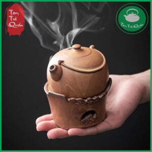 Lư xông trầm bằng quặng gốm hình dạng bếp đun ấm nước