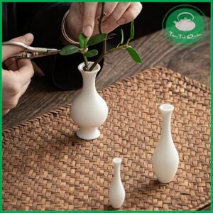 Bình sứ men ngọc mini cắm tiểu cảnh trang trí bàn trà