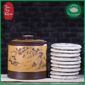 Chum gốm tử sa ủ, bảo quản bánh trà ( 8 bánh ) - MẪU THẤP