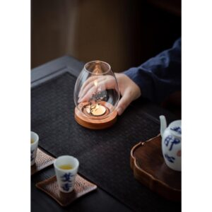 Đèn để bàn lồng thủy tinh đốt nến - Ảnh 5