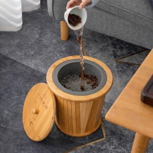 Thùng gỗ tre đựng nước thải trà | Dụng cụ thưởng trà - Ảnh 3