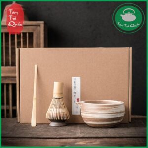 Bộ 4 dụng cụ pha trà matcha (HỌA TIẾT LOANG)