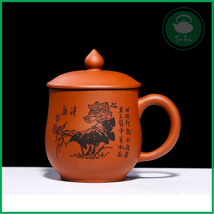 Cốc pha trà có nắp gốm Nghi Hưng 350ml - Ảnh 2