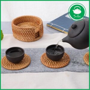 Đế kê lót ấm chén bằng mây 8cm