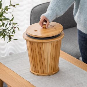 Thùng gỗ tre đựng nước thải trà | Dụng cụ thưởng trà - Ảnh 5