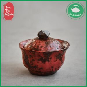 Khải gốm Tuyền Châu pha trà 120ml [ MEN ĐỎ ĐEN ]