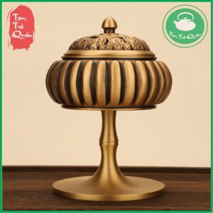 Alternative view of Lư xông trầm bằng đồng nguyên chất dáng bí ngô