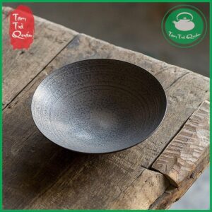 Đĩa gốm kê ấm trà men quặng sắt dáng MIỆNG LOE 19cm - Ảnh 7
