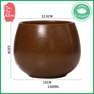 Bô gốm đổ cặn trà, nước trà thừa 1300ml [ MẪU MIỆNG THU] - Ảnh 5