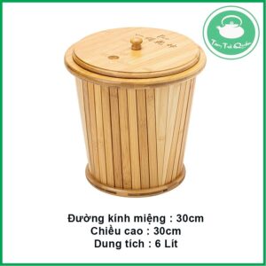 Thùng gỗ tre đựng nước thải trà | Dụng cụ thưởng trà - Ảnh 8
