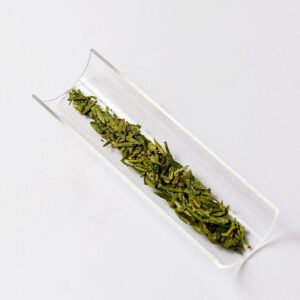 Máng trà thủy tinh trong suốt chịu nhiệt Borosilicate kèm cây gạt trà thiếc - Ảnh 4
