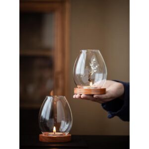 Đèn để bàn lồng thủy tinh đốt nến - Ảnh 4