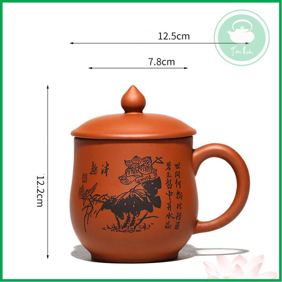 Cốc pha trà có nắp gốm Nghi Hưng 350ml - Ảnh 7