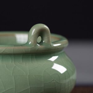 Lư sứ đốt hương trầm xanh men rạn - Ảnh 4