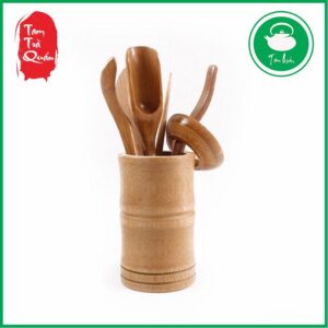 Bộ cung nhãn trà bằng tre già ( 6 món)