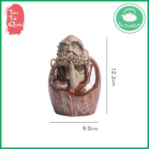 Tượng Đạt Ma mini bằng gốm men sứ trang trí bàn trà - Ảnh 6