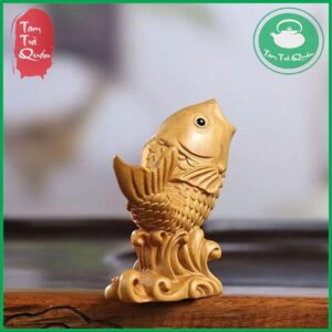 Tượng cá chép mini bằng gỗ hoàng dương - Ảnh 3