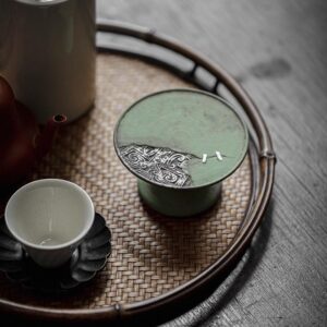 Đèn thủy tinh đế gốm chân cao thắp nến tealight - Ảnh 7