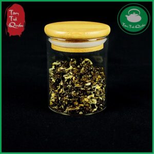 Alternative view of Hũ thủy tinh đựng matcha, trà nắp gỗ tre có ren cao su 200ml