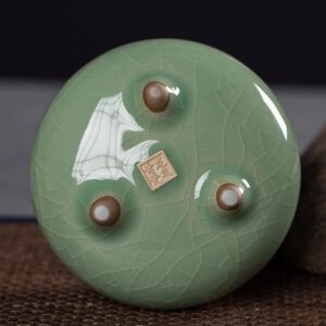 Lư sứ đốt hương trầm xanh men rạn - Ảnh 3