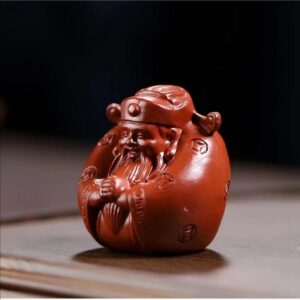 Tượng thần tài mini bằng gốm tử sa trang trí, decor phòng trà, bàn trà - Ảnh 4