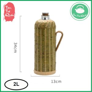 Phích nước giữ nhiệt vỏ tre đan 2 lít - Ảnh 4