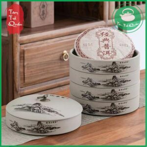 Hộp gốm đựng bánh trà phổ nhĩ | Dụng cụ thưởng trà