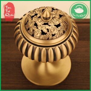 Lư xông trầm bằng đồng nguyên chất dáng bí ngô - Ảnh 3