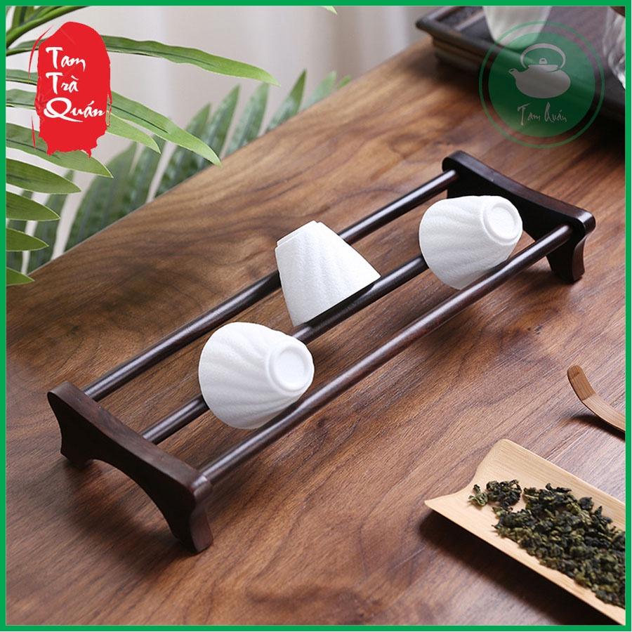 Gác chén trà gỗ mun ( 2 thanh ngang)