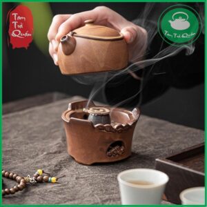 Lư xông trầm bằng quặng gốm hình dạng bếp đun ấm nước - Ảnh 4