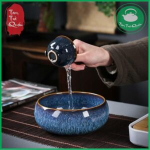 Ang tráng chén trà men hỏa biến 900ml - Ảnh 3