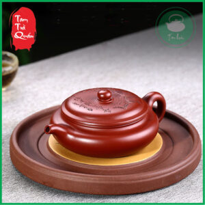 Alternative view of Ấm tử sa phỏng cổ Nghi Hưng chạm khắc hoa mận - đại hồng bào 200ml