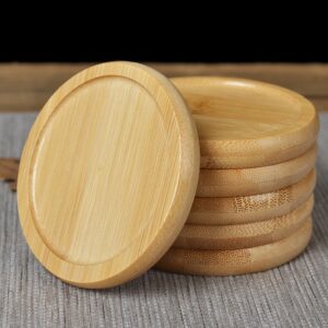 Lót đế chén trà gỗ tre già ( mẫu dày đường kính 8cm) | Dụng cụ bàn trà - Ảnh 3
