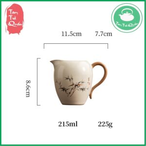 Tống chuyên trà sứ men rạn họa tiết cành trúc 215ml - Ảnh 6