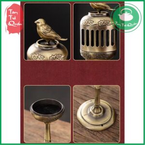 Lư đồng xông trầm chân cao chim sẻ [MẪU CHIM SẺ] - Ảnh 5