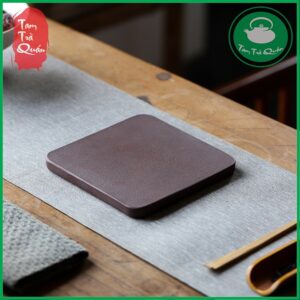 Khay gốm tử nê vuông kê chén thưởng trà khắc cành trúc - Ảnh 5