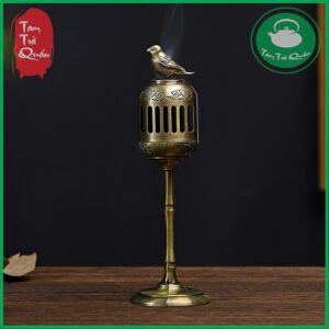 Lư đồng xông trầm chân cao chim sẻ [MẪU CHIM SẺ]